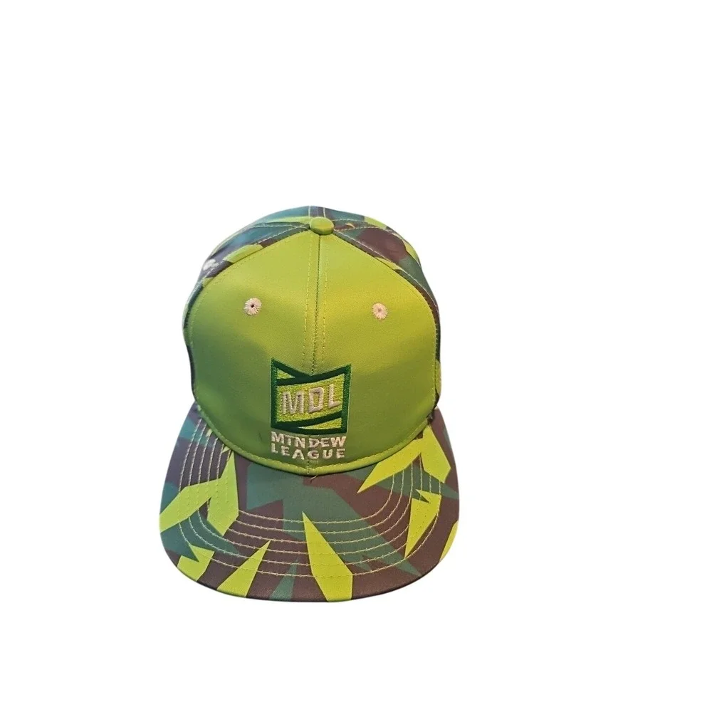 Mdl Mtn Dew‎ Green League Adult Trucker Cap Hat Green Printed Flat Bill Snapback